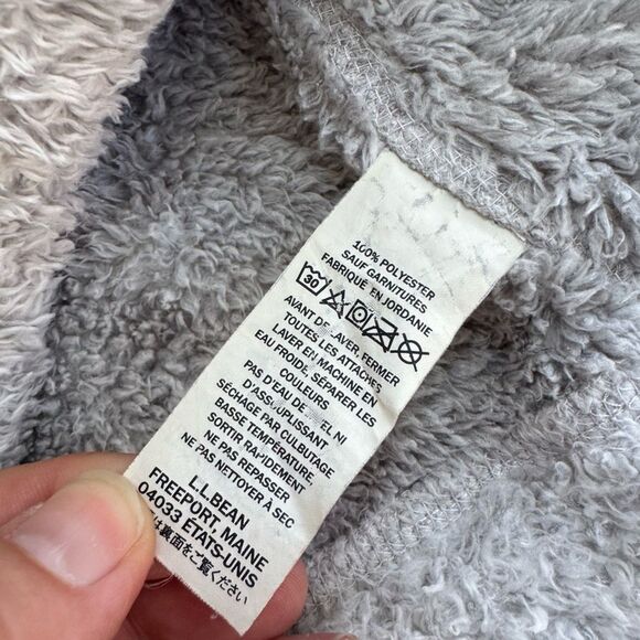 L.L.Bean Women's Grey & Brown Sherpa Fleece Jacket Size Small - Picture 6 of 9